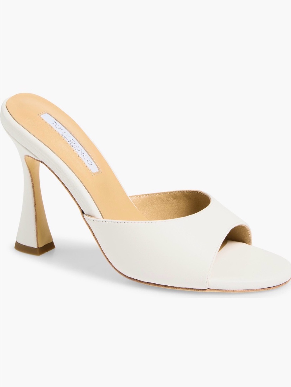 Tony Bianco Cream Open-Toe Sculpted Heel Mule 8.5